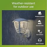 Philips Creek Outdoor Wall Light IP44 Aluminium White E27 Bulb Sold Separately view 3