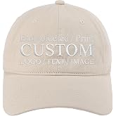 Soft Custom Hat Embroidered/Printed Logo/Text/Image Baseball Cap for Adult | Personalized 4 Sided Customization, Washed Cotton, Adjustable sizes: Standard Heads(22.1"-23.6") &amp; Large Heads(23.6"-25.6")