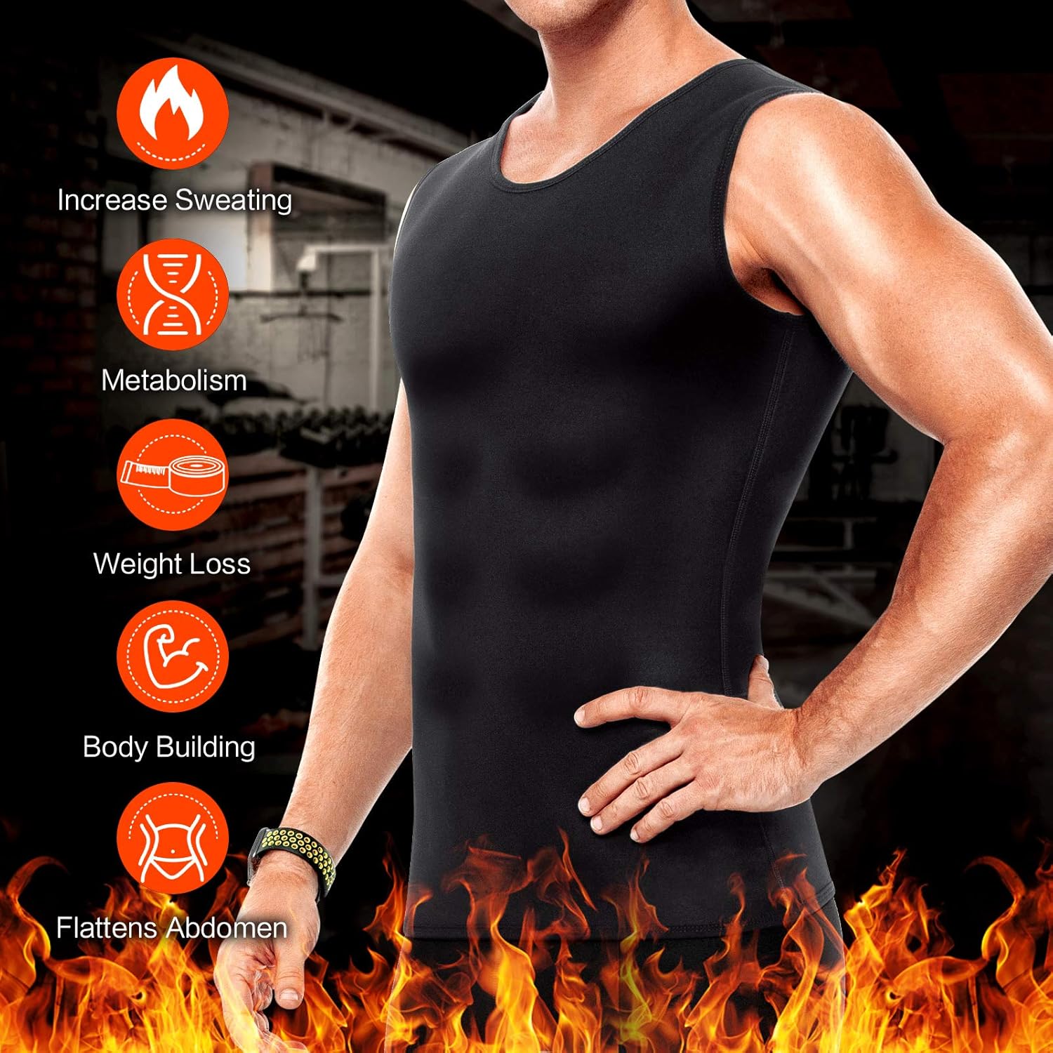Cimkiz Sauna Vest for Man Neoprene Sweat Vest Weight Lose Sweat : Clothing