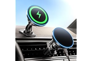 BHHB for iPhone 16 Magsafe Car Mount Charger, [2024 New] 15W 2in1 Magnetic Wireless Car Charger, fits for Magsafe Car Charger, Vent/Dashboard Phone Holder Mount for iPhone 16 15 14 13 12 Series