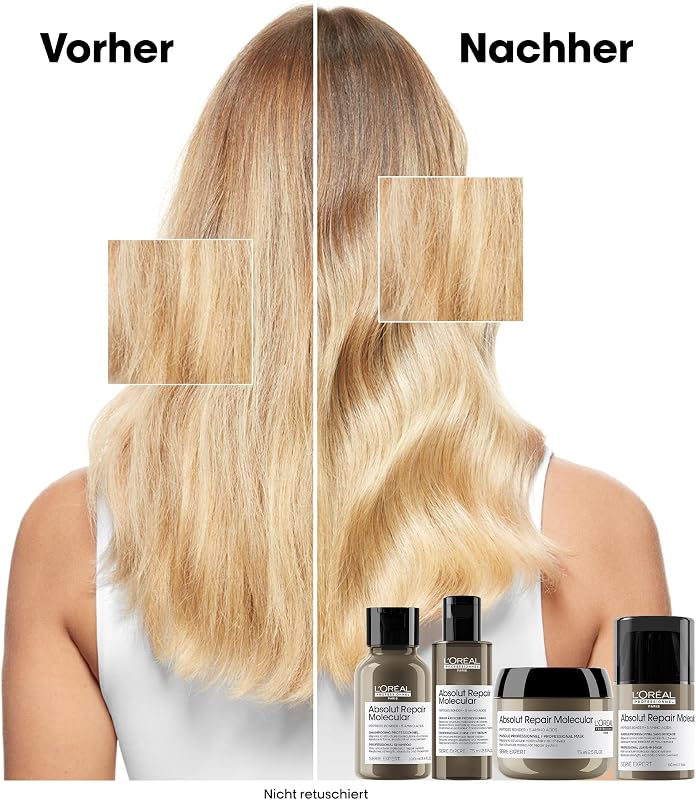 LOréal Professionnel Absolut Repair Molecular Professionelle konzentrierte Maske zur Reparatur von Haarschäden, für alle Arten von geschädigtem Haar, 75 ml