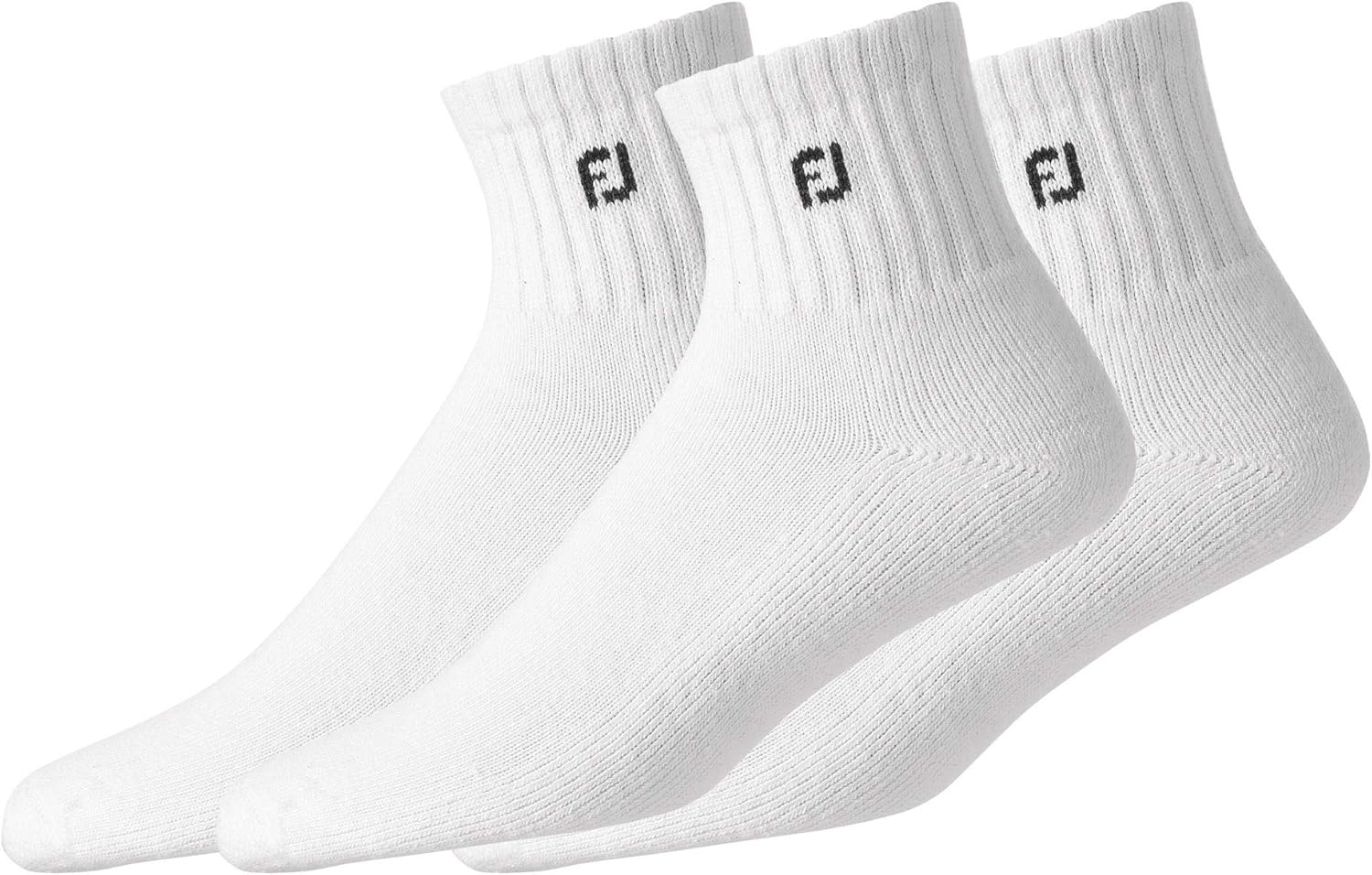 FootJoy Men's ComfortSof Quarter 3Pack Socks White Size 712, Sports