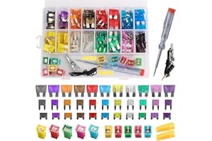 294 PCS Fuse Kit,Car Fuses with Puller and Test Pen for Protecting Automotive Circuits,Universal Car Accessories Fuses Automo