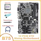PRIZOM B75 Motherboard 12 PCIE ETH Mining + G530 CPU + Cable RJ45 LGA1155 view 5