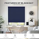 Funky Gadgets Navy Thermal Blackout Roller Blind 90x210 Easy Fit Child Safe view 5