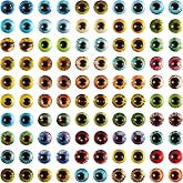 Ornaland 6mm Glass Eyes Cabochons Mixed Style Flatback Cabochons, 100 Pcs | Flatback Cabochons for Crafts Jewelry Making, Cat Dragon Frog Snake Animal Eyes, Dome Cameo Pendants