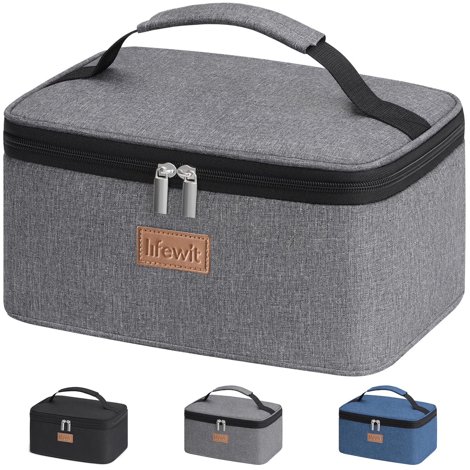 Lifewit Insulated Lunch Bag for Men Women, Thermal Lunch Box Adults, Small Cool Bag Lunch Pail, Waterproof Reusable Cooler with Soft Handle for Work Picnic, Grey, 6L