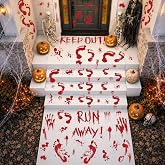 67 PCS Halloween Decor, Bloody Footprints Halloween Window Clings for Home | 9 Sheets, 7.87 x 11.81 In, PVC, Self-Adhesive, Double-Sided, Pre-Cut, Waterproof, Reusable, Smooth Surface, Bathroom, Floor