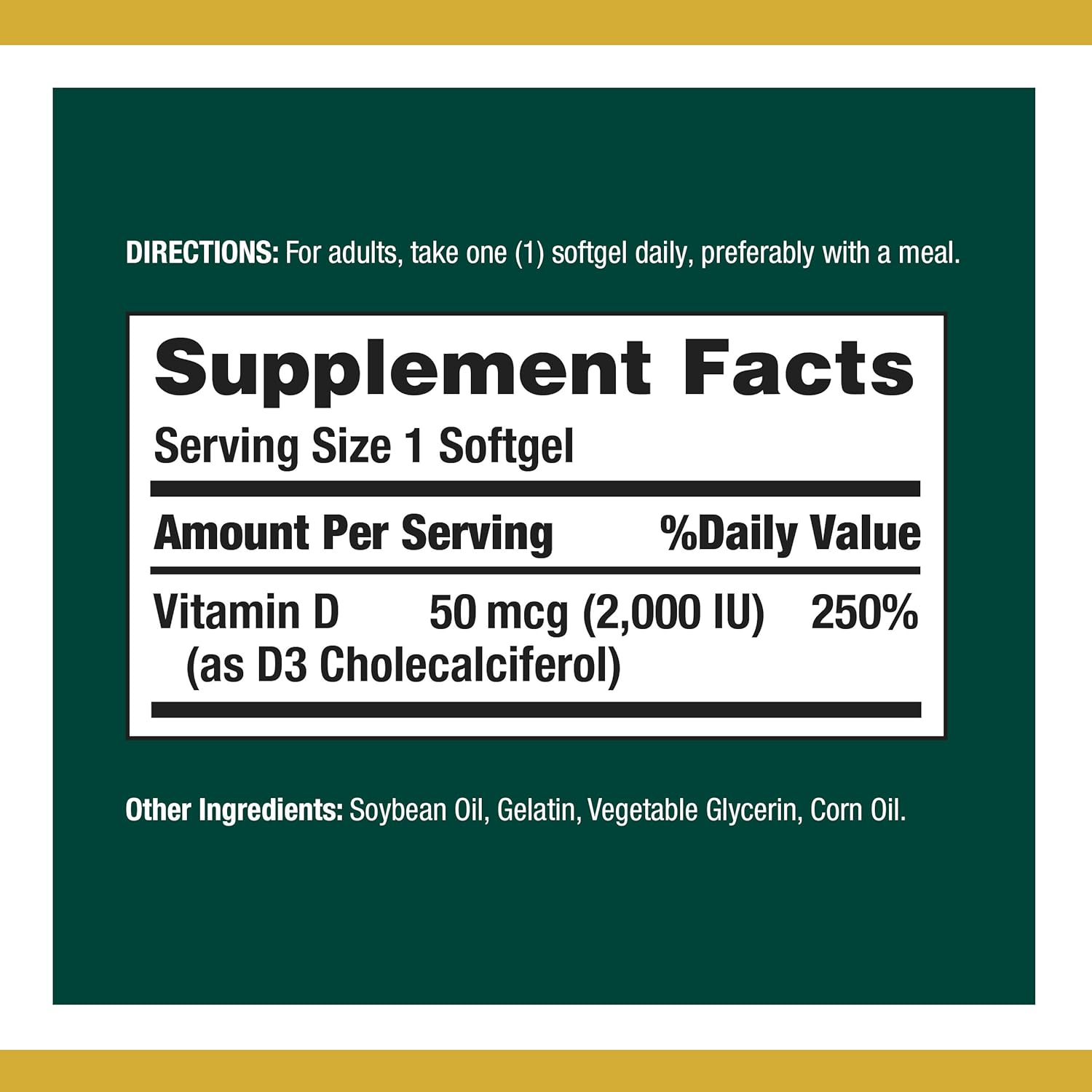 Vitamin D by Nature’s Bounty for Immune Support. Vitamin D Provides Immune Support and Promotes Healthy Bones. 2000IU, 350 Softgels: Health & Personal Care
