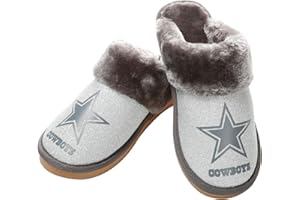 FOCO Womens NFL Team Logo Glitter Open Back Moccasin