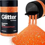 Hemway Fluorescent Peach Orange Glitter Shaker 130g Ultrafine 1/128"