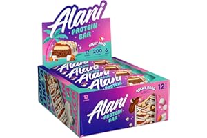Alani Nu Protein Bars ROCKY ROAD | High Protein Gluten-Free Bars | 16g Protein | Low-Sugar (7G) Low-Carb Healthy Snacks | 12 Individually Wrapped Bars