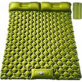 Double Sleeping Pad, Ultralight 4" Extra-Thick Self Inflating Sleeping Mat for 2 Person with Pillow Built-in Foot Pump Portable Camping Mat for Backpacking, Hiking, Traveling, Tent, Camping