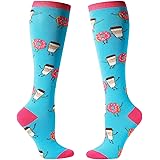 Women's America Flag Donut Taco Big Dill Knee High Socks, Funny Pineapple Poop Star Gift