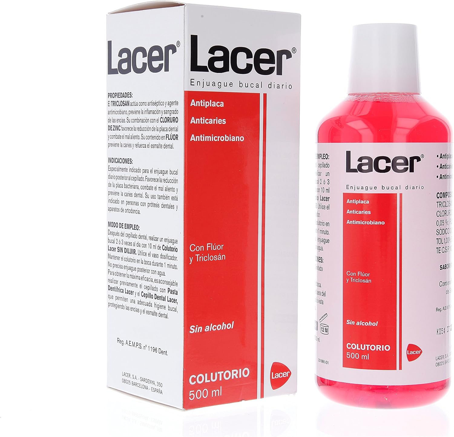 LACER COLUTORIO LACER 500ml, Black/White, 500 ml (Pack of 1) - Image 4