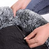 Feandrea Plush Donut Dog Bed Cat Bed Calming Round Cushion Grey 50cm view 4