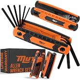 Mutt Tools 17pc Folding Allen Key Set SAE Metric Hex Wrench Colored | 17 Piece, SAE Metric, Color Coded, CRV Steel, Folding Compact