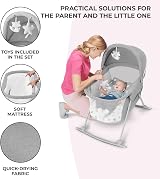 Kinderkraft LOVI 3in1 Baby Crib Cradle Travel Cot Rocker Gray 0-9 kg view 8