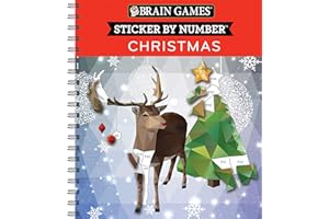 Brain Games - Sticker by Number: Christmas (28 Images to Sticker - Reindeer Cover) (Volume 1)