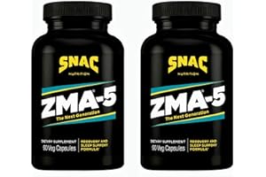 SNAC ZMA-5 Sleep Aid Supplement, Promote Muscle Recovery & Growth, Immune Support, & Restorative Sleep with Zinc, Magnesium & 5-HTP, Post Workout, Before Bed ZMA Supplements 180 Count (2 Pack)