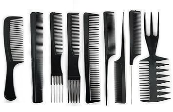 Buy Salon Hair Styling Comb Set Black Set Of 9 Free Hair