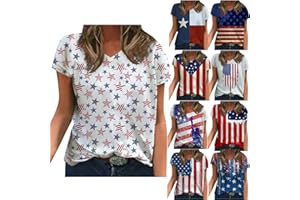 Sdwingk American Flag T Shirt Women Short Sleeve Patriotic Shirts 4th of July Top Stars Stripes Graphic Tees Vacation Tops