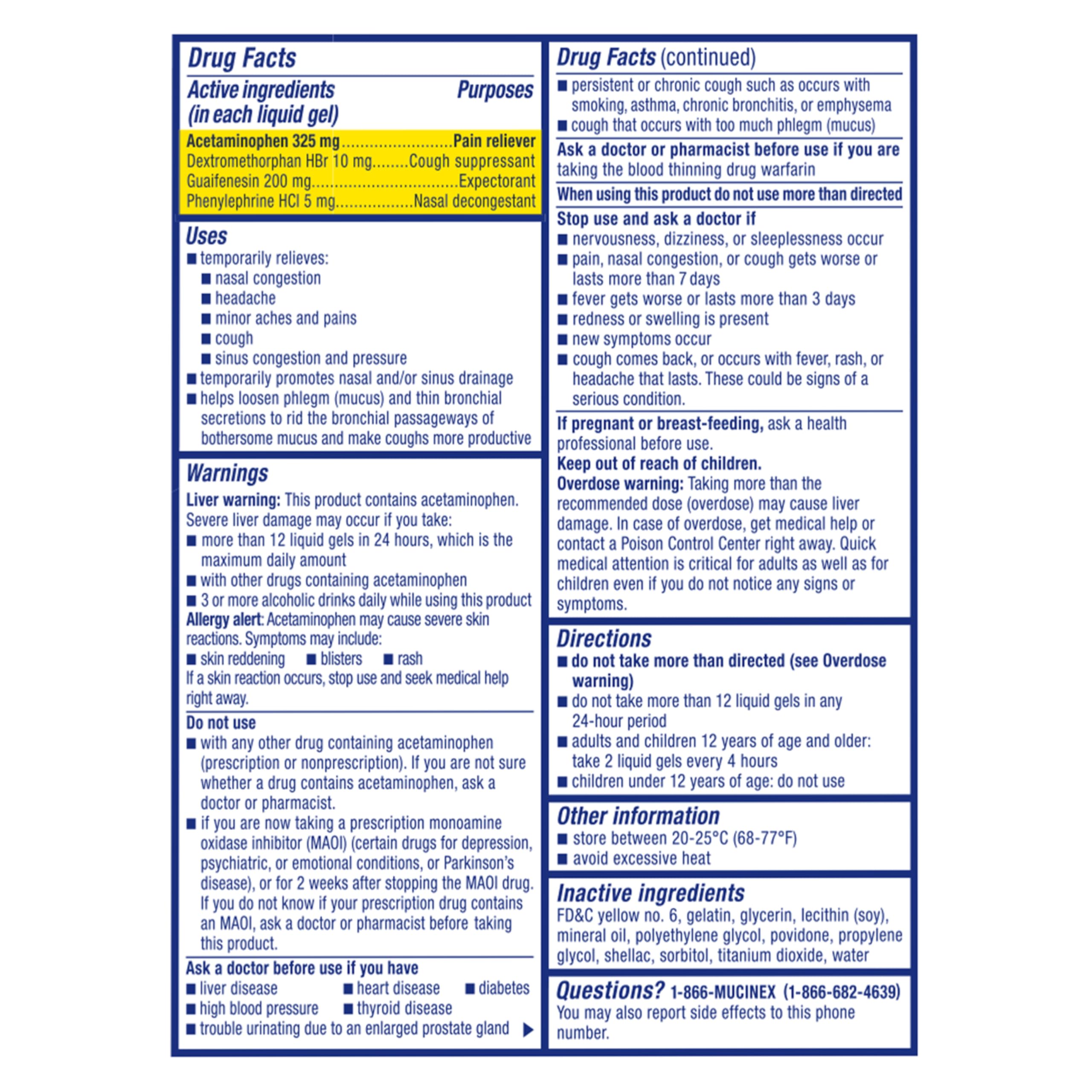 Mucinex Sinus-Max Liquid Gels for Severe Congestion Relief, 16 Count