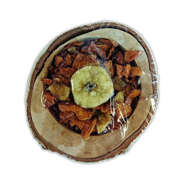 LIVING WORLD GREEN SNACK BOWL, 2-IN-1 SNACK FEEDER AND CHEW TOY FOR SMALL ANIMALS, FRUIT MEDLEY
