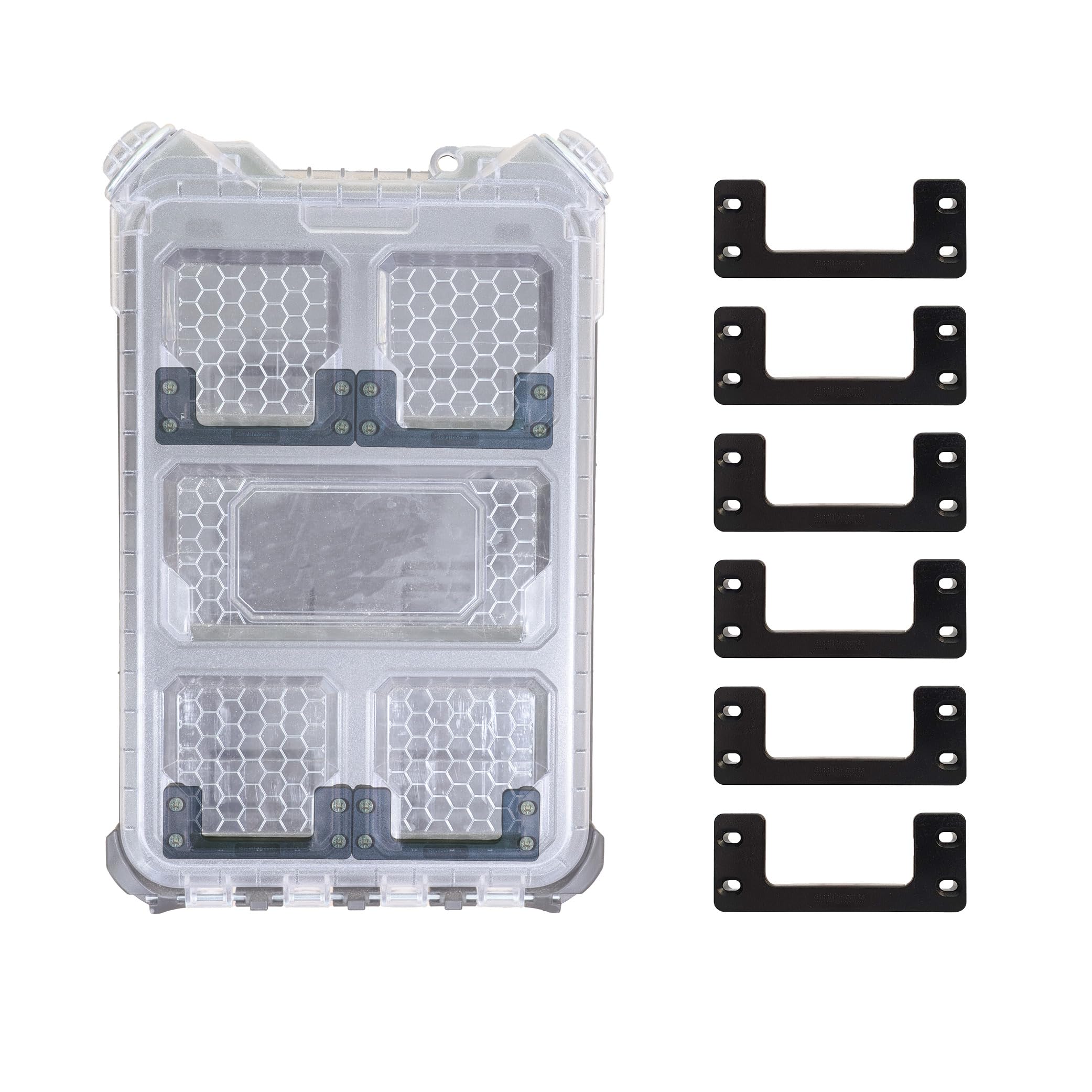 StealthMounts Packout Mounting Cleats (6 Pack) | Tool Box Storage System | Mount Anywhere | Compatible with Milwaukee Packout (Black)