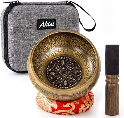 Amazon.com: Aklot - Juego de cuencos de canto hechos a mano ...