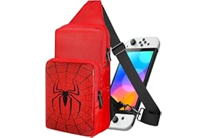 Lotadilo Travel Bag for Nintendo Switch/Lite/OLED for Teens Boys Kids Girls Cute Switch Backpack Carrying Crossbody Shoulder Gaming Sling Bag Large Capacity Portable for Nintendo Accessories Storage