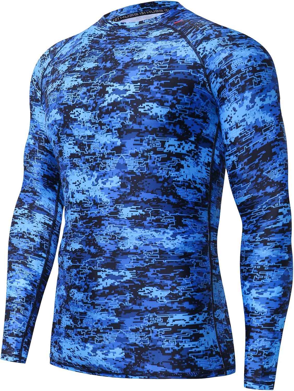 HUGE SPORTS Men's Splice UV Sun Protection UPF 50+ Skins Rash Guard Long Sleeves: Clothing