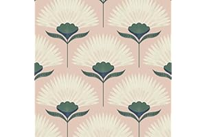 CiCiwind Vintage Wallpaper Peel and Stick Botanical Contact Paper Boho Wall Paper Pink Removable Self Adhesive Bathroom Bedroom Eco-Friendly Thicken 17.3" × 78.7"
