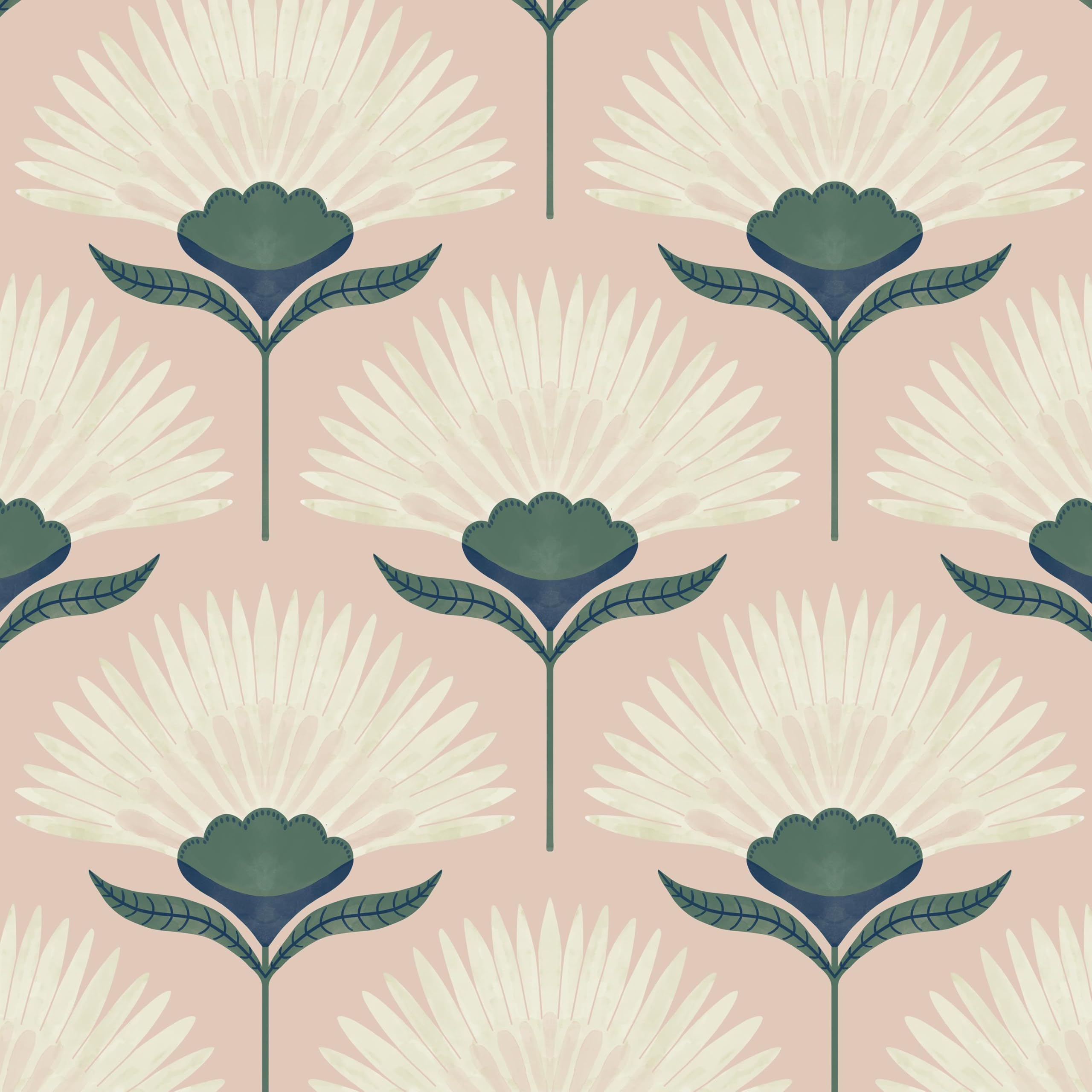 Photo 1 of CiCiwind Vintage Wallpaper Peel and Stick Botanical Contact Paper Boho Wall Paper Pink Removable Self Adhesive Bathroom Bedroom Eco-Friendly Thicken 17.3" × 78.7"