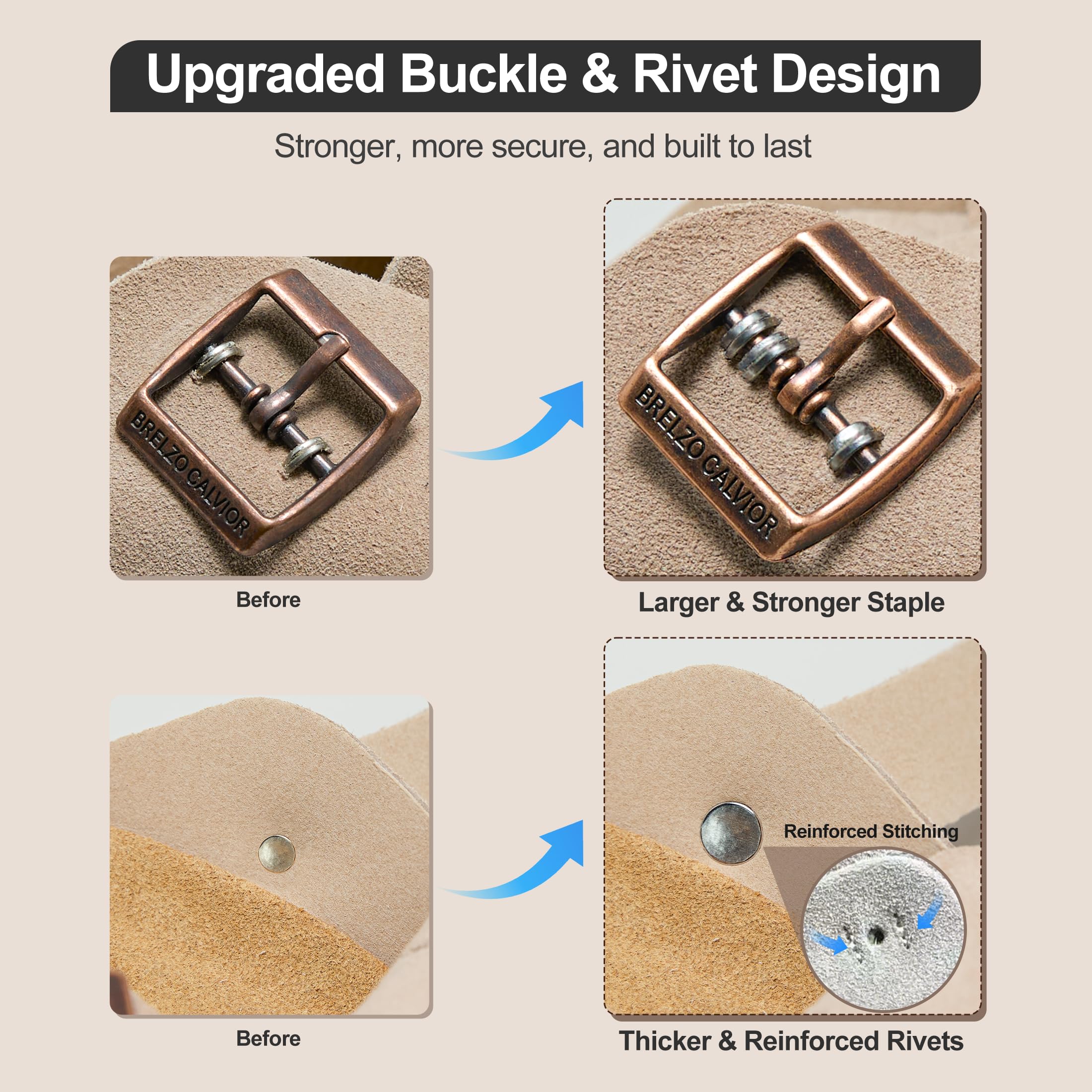 Brelzo Calvior Women's Suede Clogs Men's Slip-On Mules Non-Slip Potato Shoes Arch Support Sandals with Adjustable Buckle for Indoor & Outdoor Use