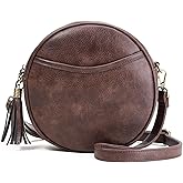 GAEKEAO Crossbody Bag for Women Circle Purse Small Vegan Leather Cross body Shoulder Bag Trendy Designer Round Purses