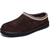 Skechers mens Renten | Casual, Slipper, Relaxed Fit, Luxe Foam, Faux Fur Lining, Vegan, Slip On