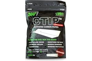 CTIP Activated Charcoal Carbon Conical Filter Tips in Metal Aluminum Housing - Box of 200
