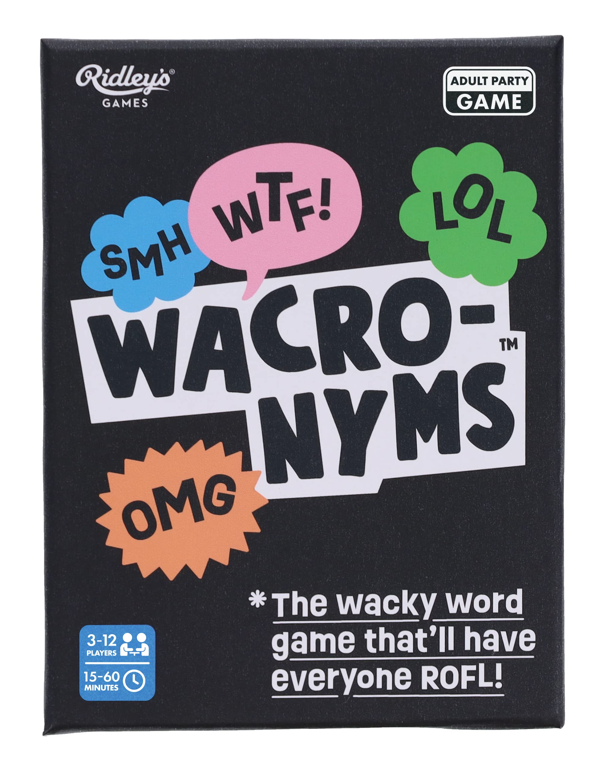 Ridley’s | Wacronyms | Adult Party Game | Ages 18+ | 3-12 Players | 15-60 Minutes Playing Time
