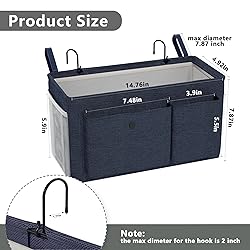 Edudif Bedside Caddy Bedside Organizer with Fixed