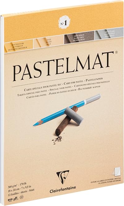 Clairefontaine Pastelmat Pad No.1 12 Sheets 360gsm 18x24cm Assorted