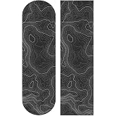 Topographic Map Black Grip Tape With White Lines Contour Geographic Skateboard 33x9 Inch Non-Slip Sandpaper for Longboard Roller Board Stair Treads