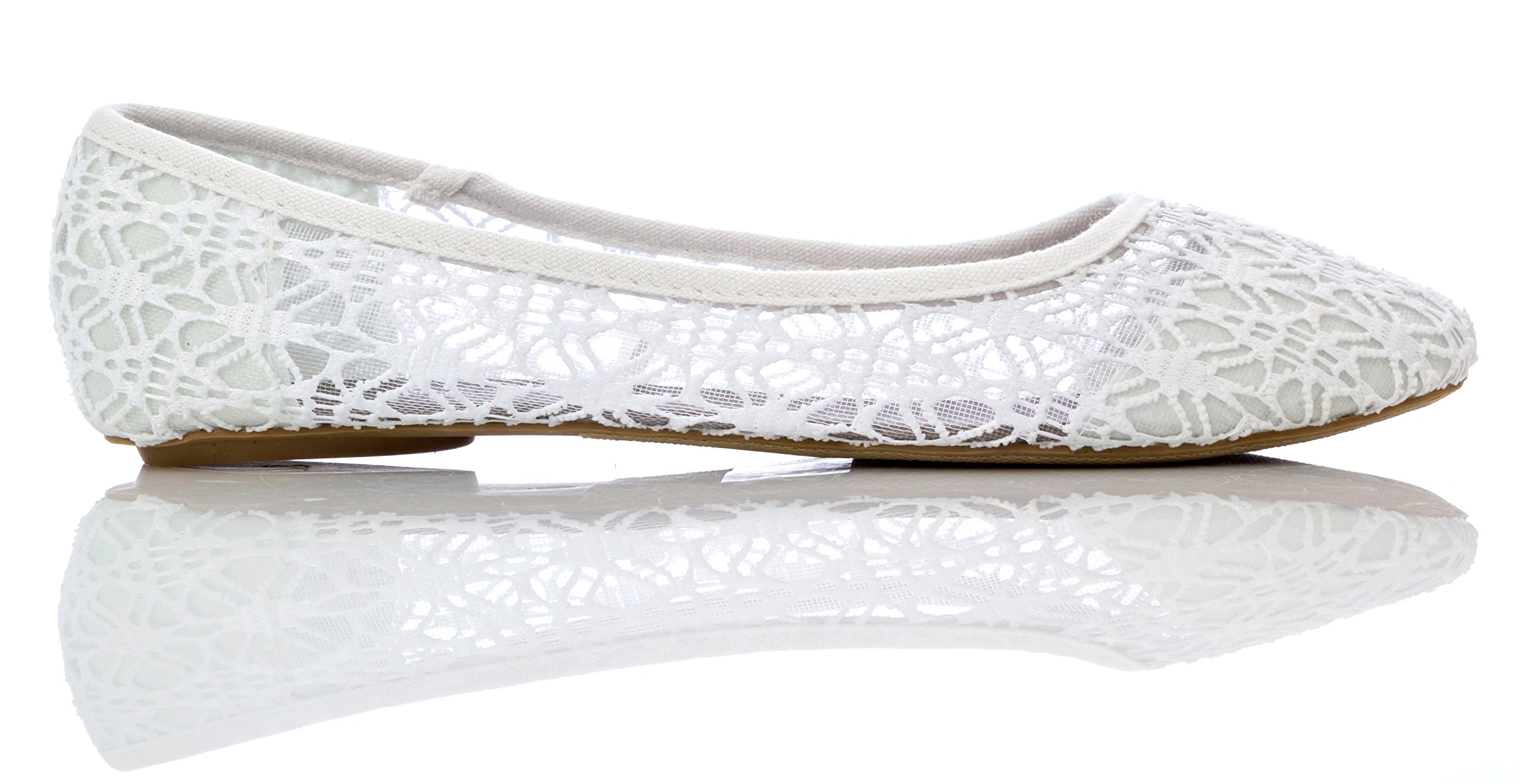 Charles Albert Women's Breathable Crochet Lace Ballet Flat - Image 3
