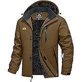 MAGCOMSEN Mens Winter Jacket Ski Snow Waterproof Jackets Warm Fleece Snowboard Coat Parka Raincoats with Multi-Pockets