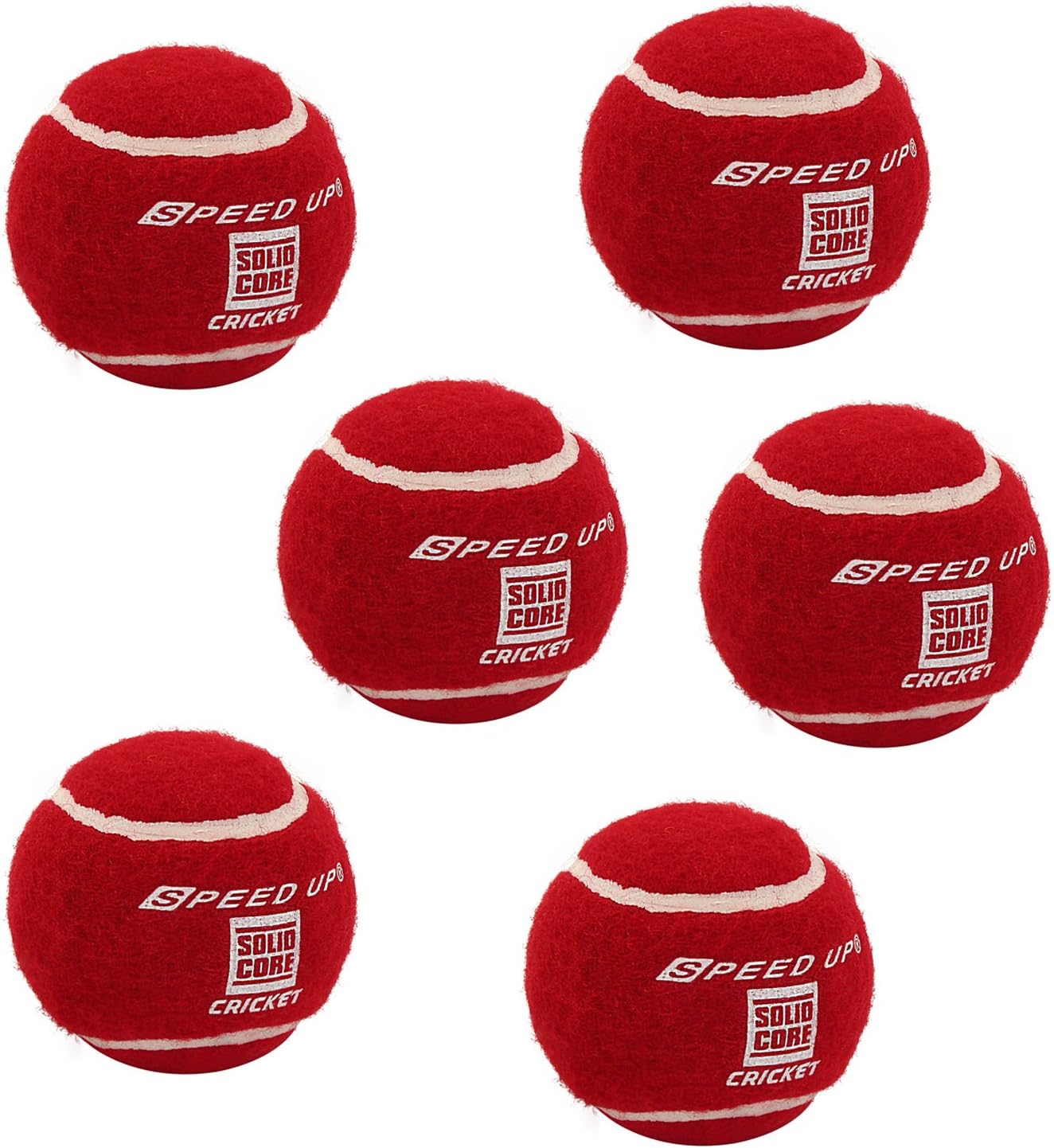 Speed Up Heavy Weight Cricket Tennis Balls Solid Core - 2681 | Cricket Ball 6 Pc | Red Colour