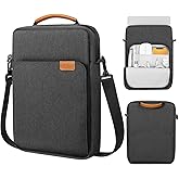 MoKo 13.3-14 Inch Laptop Sleeve Bag Fits MacBook Pro M3/M2 14" 2023, MacBook Pro 13" M2, Air 13.6 M3/M2,Tab S8 Ultra 14.6,Handle Carrying Case with Shoulder Strap, Black & Gray