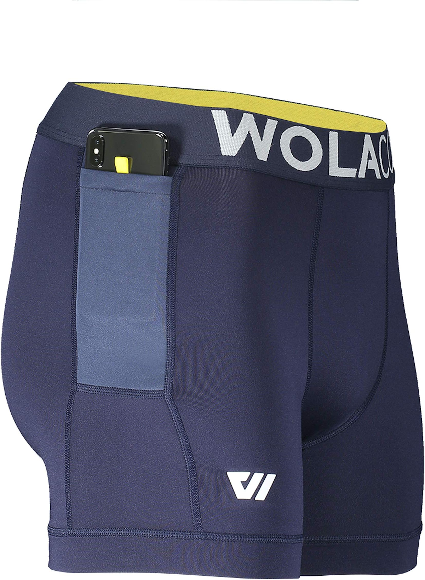 WOLACO North Moore Mens Compression Shorts - 6" Inseam - Compact Sports Activewear - Made in America