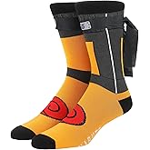 Bioworld Naruto Shippuden Naruto Outfit Men's Casual Crew Socks With Attached Novelty Headbands