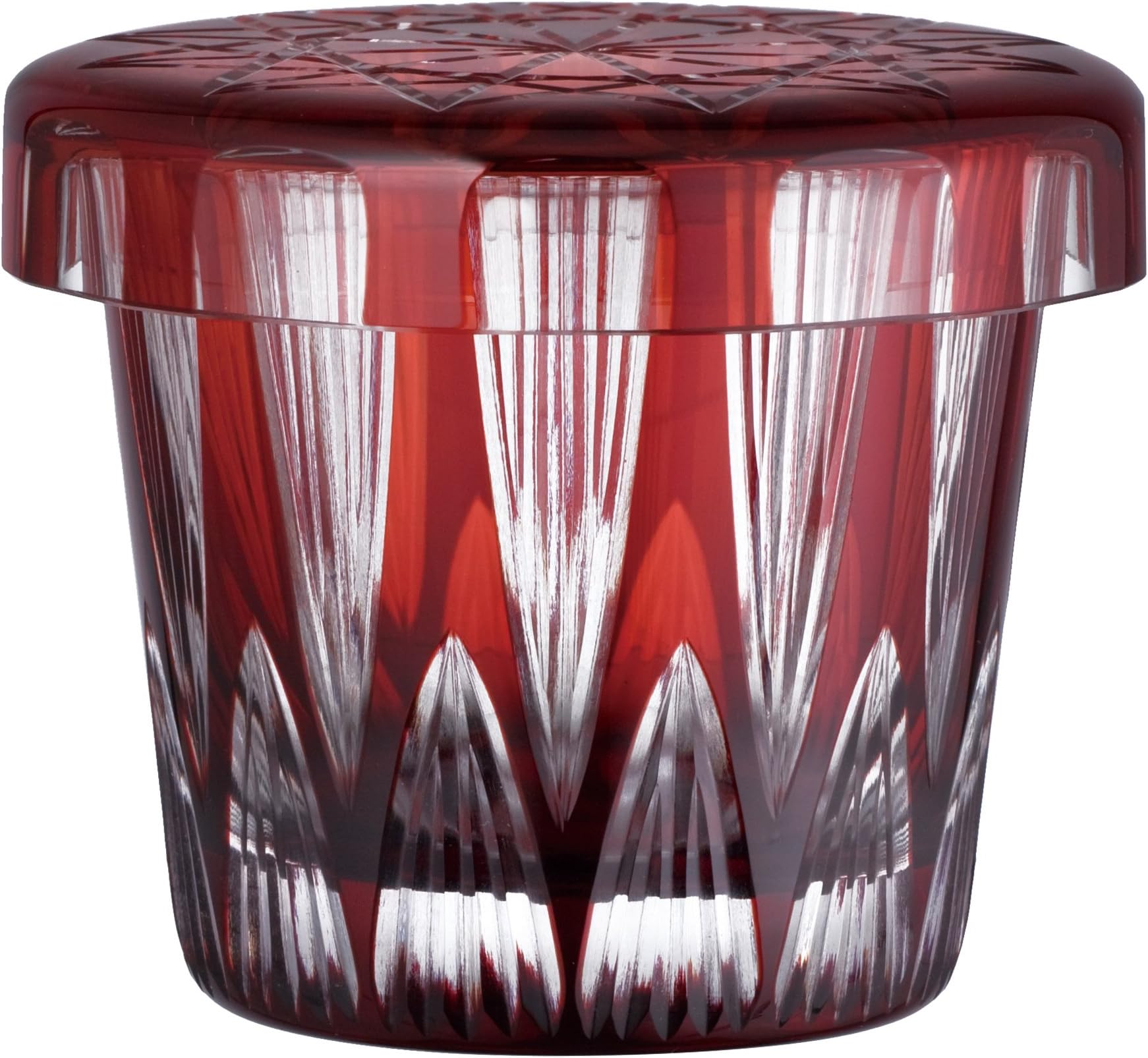 Purveyors to Millonary EDO KIRIKO, Glass Cutting Cookie JAR with LID Hyochu