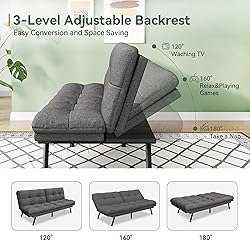 Opoiar Convertible Futon Sofa Bed,71" Memory Foam
